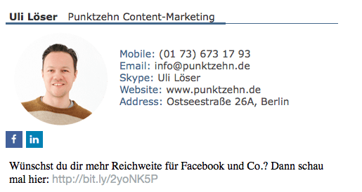 Content-Seeding mit E-Mail-Signatur