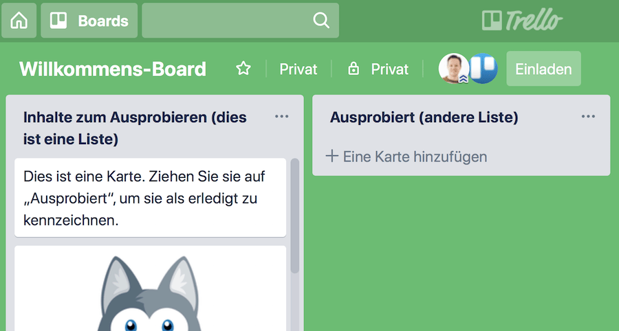 Karte hinzuf&uuml;gen Trello