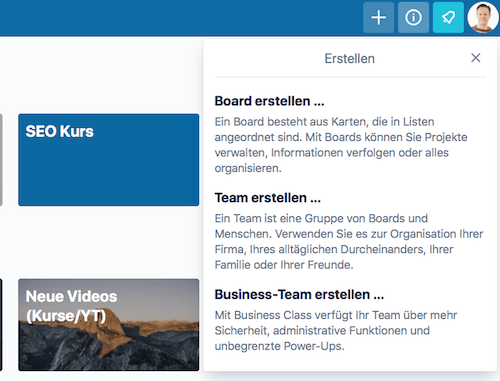 Trello Board erstellen