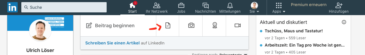 LinkedIn Updates Dokumente teilen LinkedIn Updates Dokumente teilen