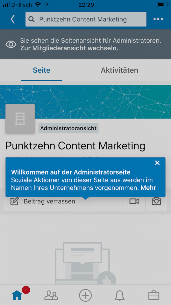 LinkedIn Updates Unternehmensseiten mobil1 LinkedIn Updates Unternehmensseiten mobil1