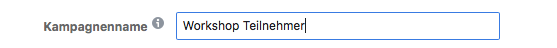 Facebook Veranstaltung Kampagnenname
