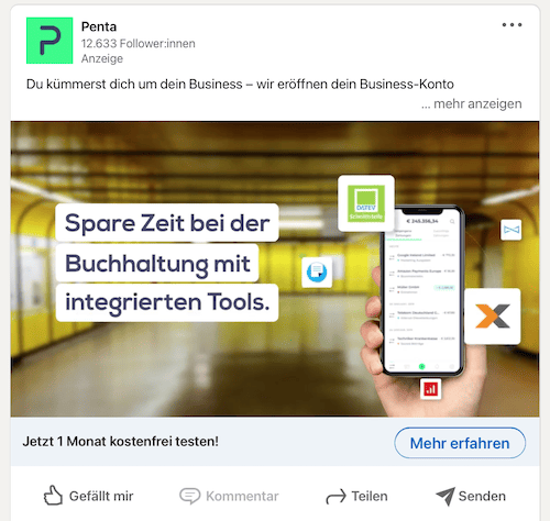 Beispiel Werbeanzeige LinkedIn Beispiel Werbeanzeige LinkedIn