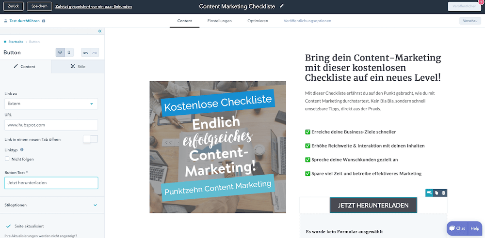 Landing Page Entwurf